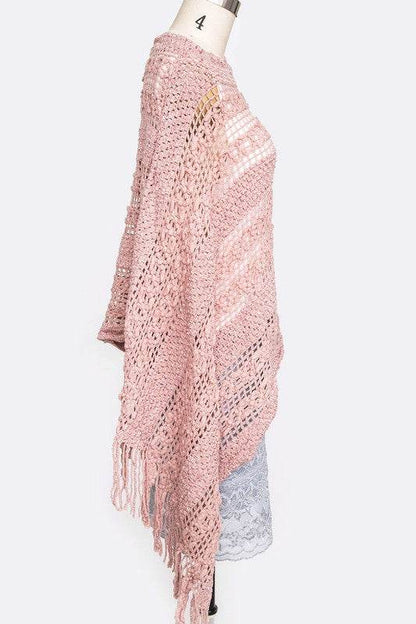 Loose Knit Fringe Poncho - Shop Style & More | Fresh Looks, Everyday Deals & Free Shipping