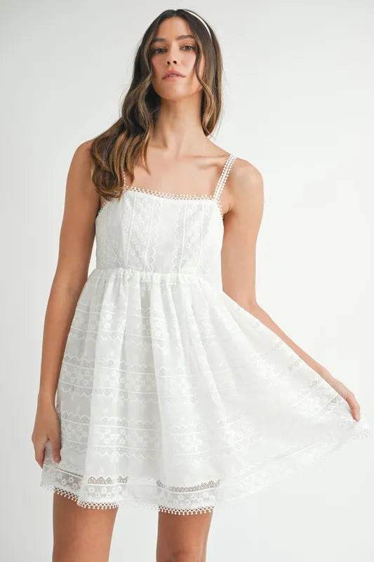 MABLE Eyelet Lace Babydoll Mini Cami Dress - Shop Style & More | Fresh Looks, Everyday Deals & Free Shipping