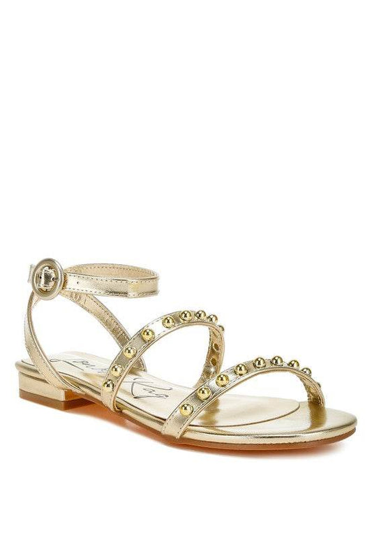 Flippity Studded Ankle Strap Flat Sandals - Shop Style & More | Fresh Looks, Everyday Deals & Free Shipping