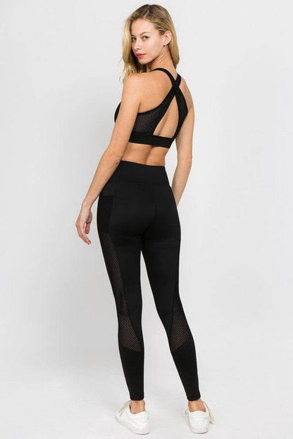 Active Jersey Mesh Striped 3-Pocket Leggings - Shop Style & More | Fresh Looks, Everyday Deals & Free Shipping