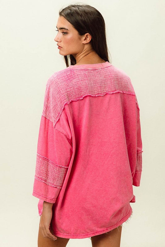 BiBi High-Low Washed T-Shirt - Shop Style & More | Fresh Looks, Everyday Deals & Free Shipping