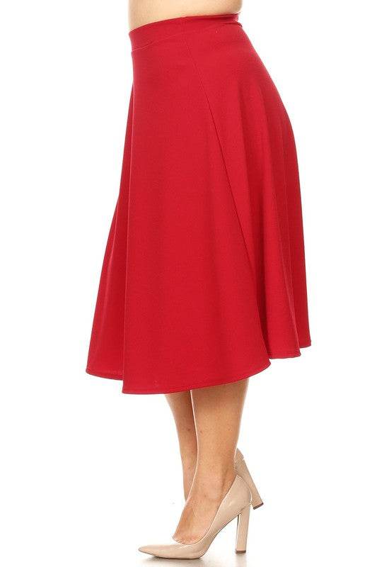 Solid high waisted, A-line, midi skirt - Shop Style & More | Fresh Looks, Everyday Deals & Free Shipping
