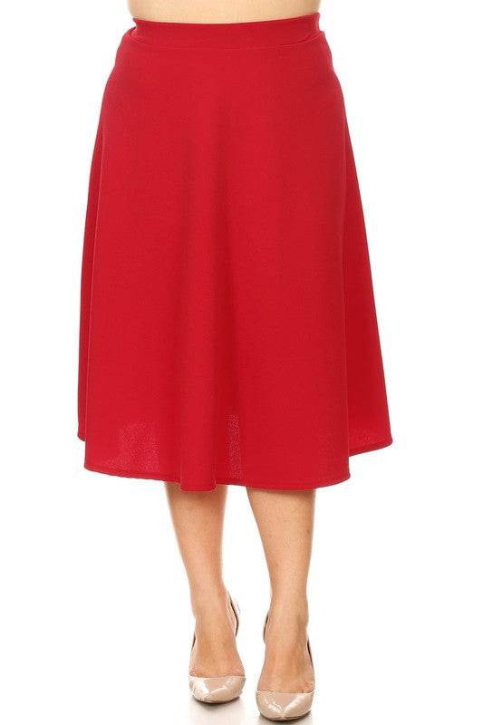 Solid high waisted, A-line, midi skirt - Shop Style & More | Fresh Looks, Everyday Deals & Free Shipping