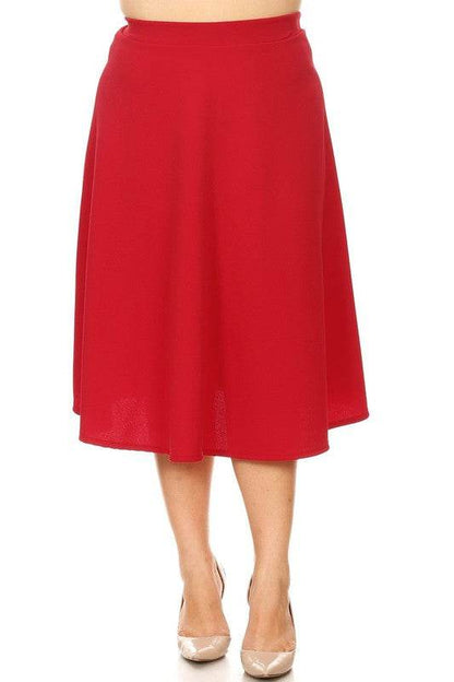 Solid high waisted, A-line, midi skirt - Shop Style & More | Fresh Looks, Everyday Deals & Free Shipping