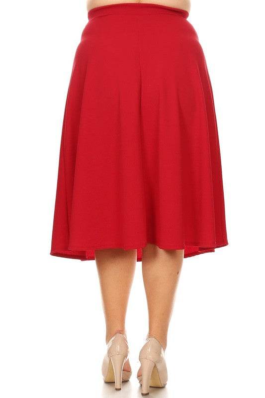Solid high waisted, A-line, midi skirt - Shop Style & More | Fresh Looks, Everyday Deals & Free Shipping