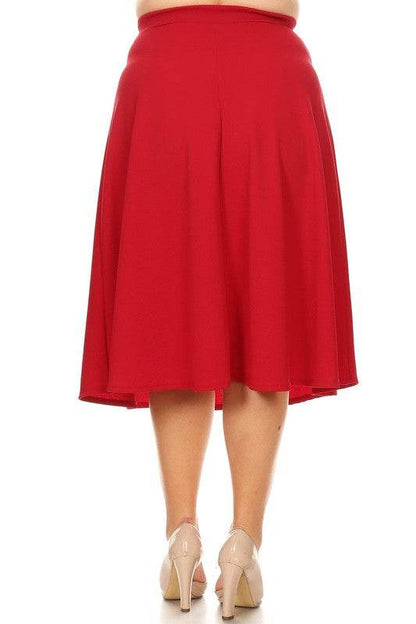 Solid high waisted, A-line, midi skirt - Shop Style & More | Fresh Looks, Everyday Deals & Free Shipping