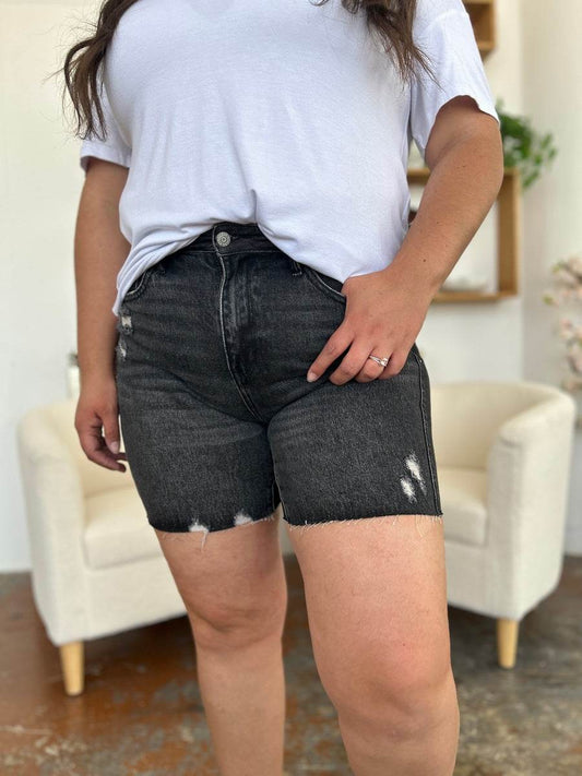Judy Blue Full Size High Waist Rigid Magic Denim Shorts - Shop Style & More | Fresh Looks, Everyday Deals & Free Shipping