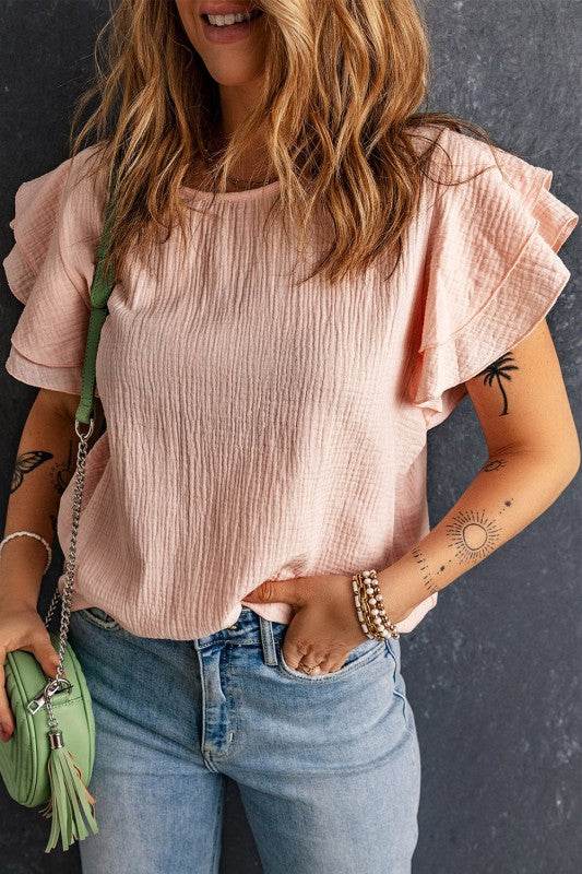 Sabrina Tiered Ruffled Short Sleeve Blouse - Shop Style & More | Fresh Looks, Everyday Deals & Free Shipping