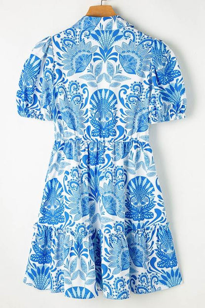 Floral Print Drawstring Waist Ruffled Mini Dress - Shop Style & More | Fresh Looks, Everyday Deals & Free Shipping