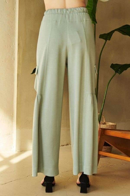 Davi & Dani Drawstring Ruched Detail Wide Leg Pants - Shop Style & More | Fresh Looks, Everyday Deals & Free Shipping