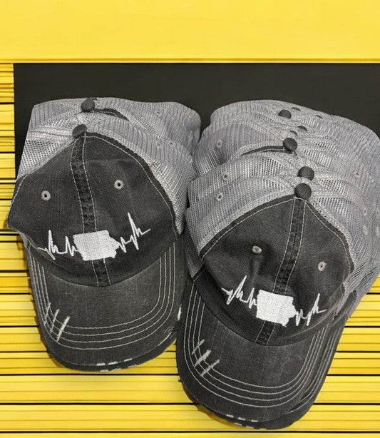 Sate of Iowa Heartbeat Embroidered Trucker - Shop Style & More | Fresh Looks, Everyday Deals & Free Shipping