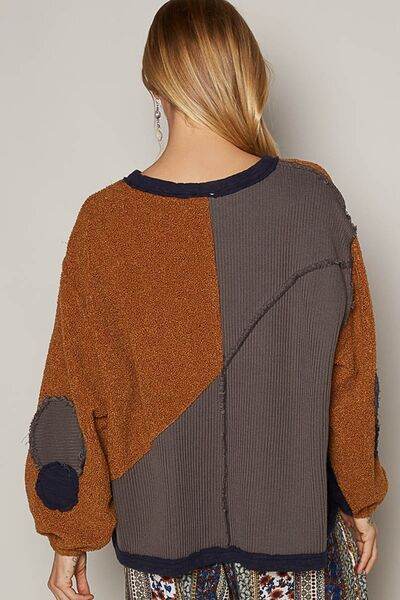POL Color Block Half Zip Dropped Shoulder Sweatshirt - Shop Style & More | Fresh Looks, Everyday Deals & Free Shipping