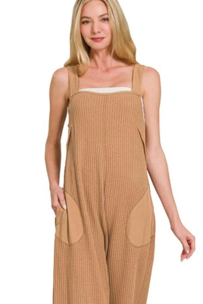 Zenana Knit Waffle Wide Leg Overalls - Shop Style & More | Fresh Looks, Everyday Deals & Free Shipping
