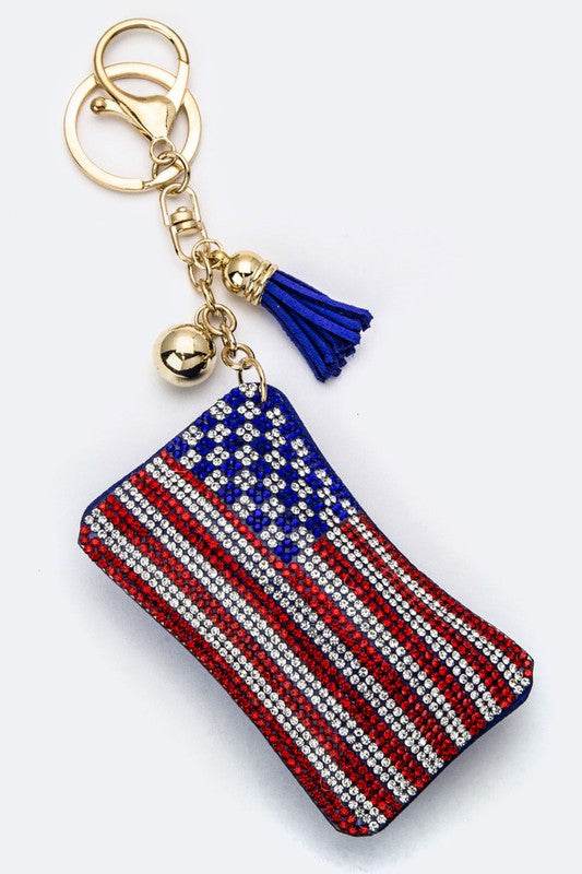 Crystal US Flag Pillow Key Charm - Shop Style & More | Fresh Looks, Everyday Deals & Free Shipping