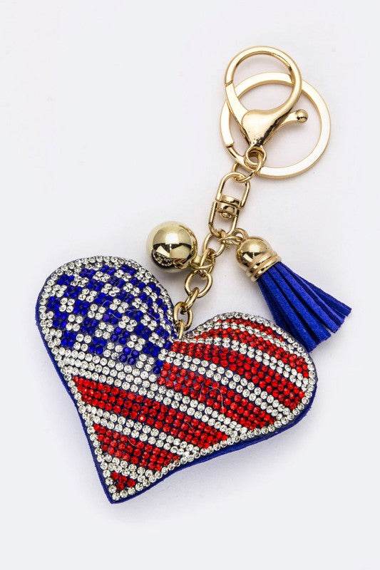 Crystal American Heart Key Charm - Shop Style & More | Fresh Looks, Everyday Deals & Free Shipping