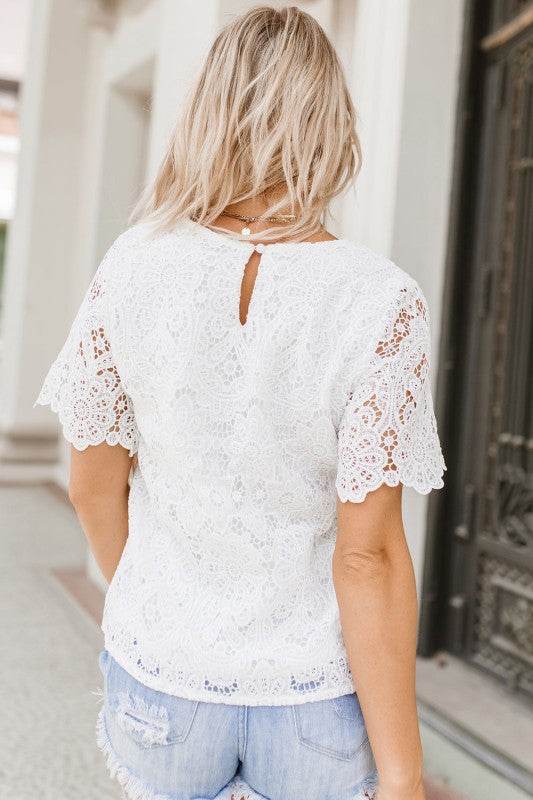 Kataleya Crochet Lace Short Sleeve Blouse - Shop Style & More | Fresh Looks, Everyday Deals & Free Shipping