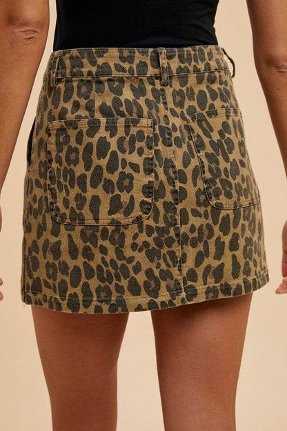 Annie Wear Leopard Denim Mini Skirt - Shop Style & More | Fresh Looks, Everyday Deals & Free Shipping