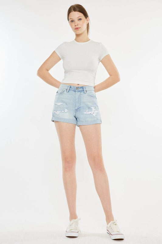 Kancan High Rise Repaired Mom Denim Shorts - Shop Style & More | Fresh Looks, Everyday Deals & Free Shipping