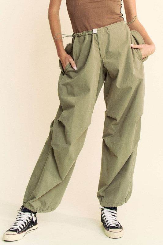 Davi & Dani Drawstring Baggy Pants with Pockets - Shop Style & More | Fresh Looks, Everyday Deals & Free Shipping
