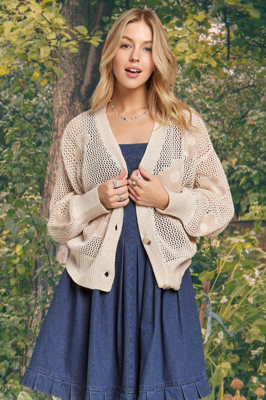 ADORA Full Size Lightweight Floral Sweater Cardigan Plus Size - Shop Style & More | Fresh Looks, Everyday Deals & Free Shipping