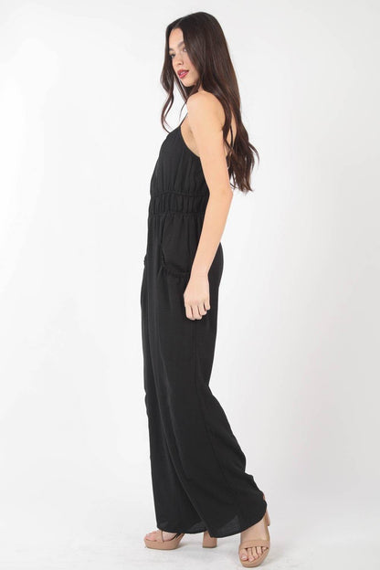 VERY J Pintuck Detail Woven Sleeveless Jumpsuit - Shop Style & More | Fresh Looks, Everyday Deals & Free Shipping