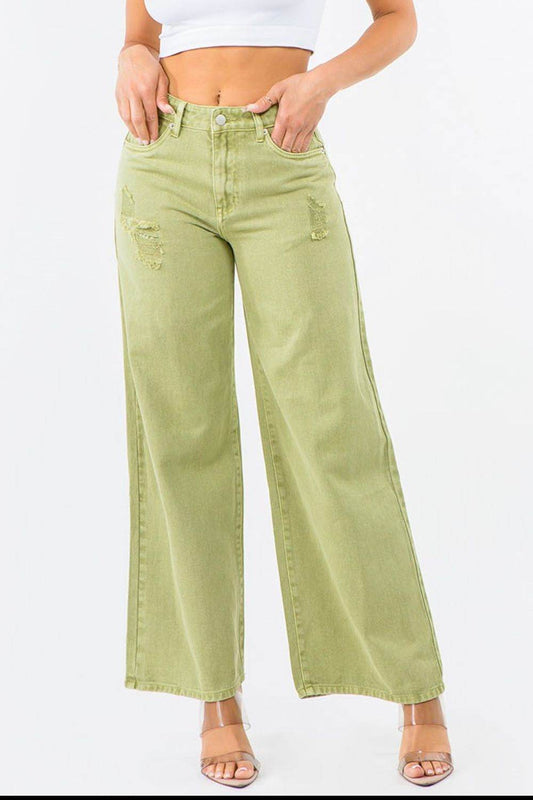 American Bazi High Waist Distressed Wide Leg Jeans - Shop Style & More | Fresh Looks, Everyday Deals & Free Shipping