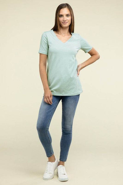 Cotton V-Neck Short Sleeve T-Shirts - Shop Style & More | Fresh Looks, Everyday Deals & Free Shipping