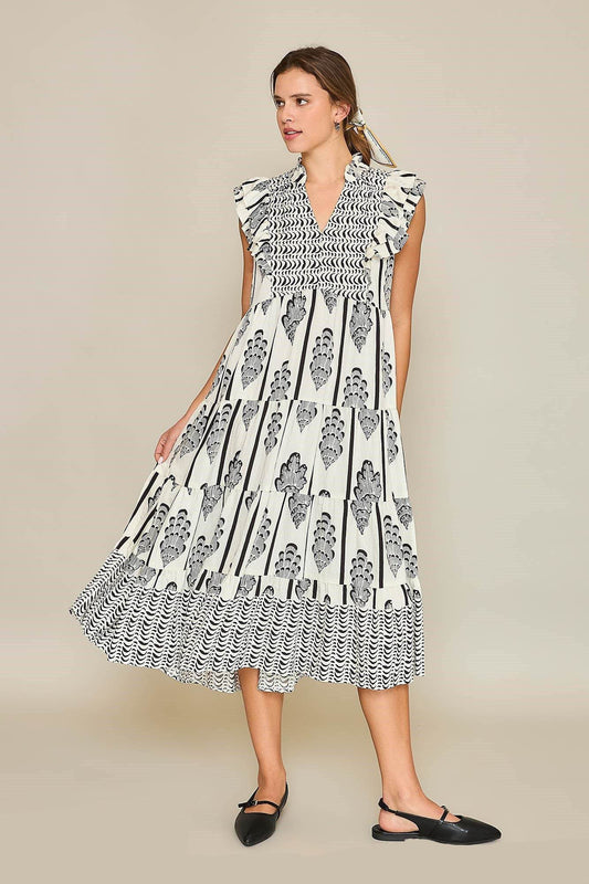 Umgee Full Size Boarder Print Midi Dress Plus Size - Shop Style & More | Fresh Looks, Everyday Deals & Free Shipping
