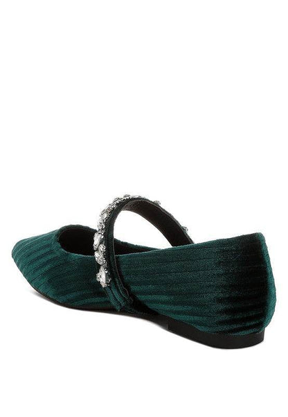 Dresden Diamante Brooch Velvet Ballerinas - Shop Style & More | Fresh Looks, Everyday Deals & Free Shipping