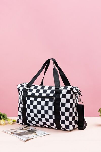 Zenana Checkered Multi-Pocket Travel Bag Bags