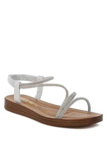 Ridayne Rhinestones Embellished Strappy Flats - Shop Style & More | Fresh Looks, Everyday Deals & Free Shipping