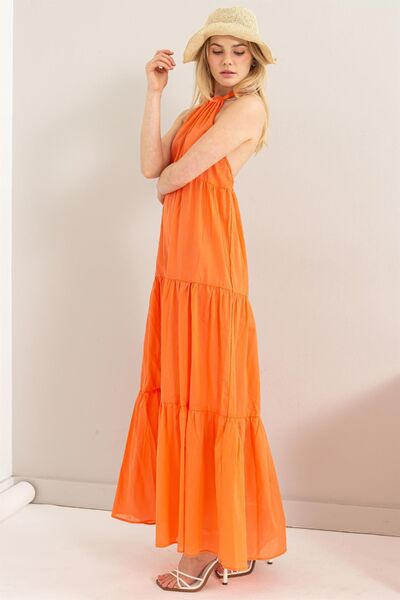 Halter Neck Cover Up Maxi Dress Cover-Ups