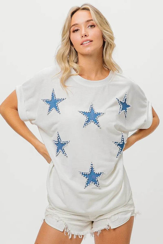 BiBi Fourth Of July Terry T-Shirt - Shop Style & More | Fresh Looks, Everyday Deals & Free Shipping