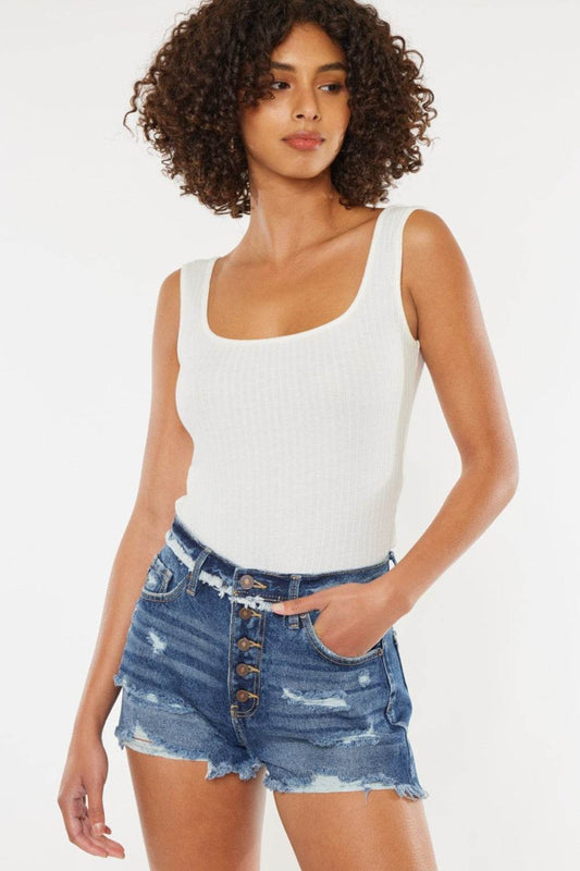 Kancan Distressed Button Fly Denim Shorts - Shop Style & More | Fresh Looks, Everyday Deals & Free Shipping