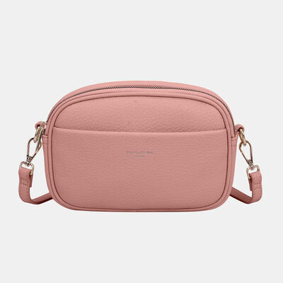 David Jones PU Leather Small Crossbody Bag Pink One Size Bags