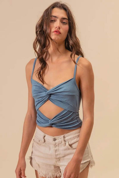 BiBi Rayon Span Jersey Knit Double Twist Front Cami Top - Shop Style & More | Fresh Looks, Everyday Deals & Free Shipping