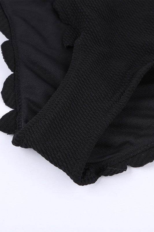 Women Black Solid Scalloped One-Shoulder Bikini - Shop Style & More | Fresh Looks, Everyday Deals & Free Shipping
