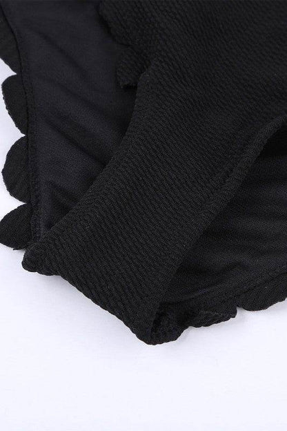 Women Black Solid Scalloped One-Shoulder Bikini - Shop Style & More | Fresh Looks, Everyday Deals & Free Shipping