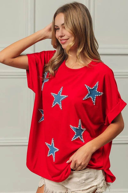 BiBi Fourth Of July Terry T-Shirt - Shop Style & More | Fresh Looks, Everyday Deals & Free Shipping