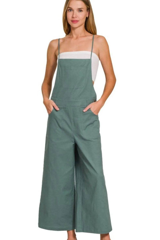 Zenana Woven Spaghetti Strap Overalls - Shop Style & More | Fresh Looks, Everyday Deals & Free Shipping