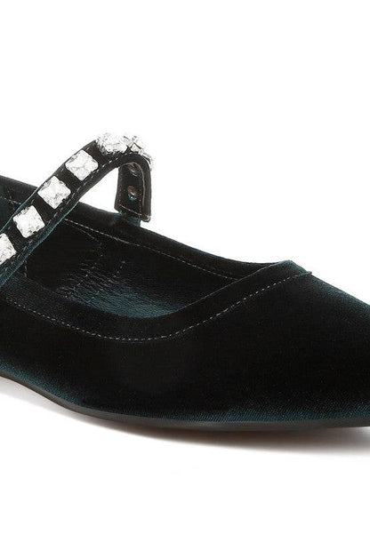 Aralia Velvet Mary Jane Ballerinas - Shop Style & More | Fresh Looks, Everyday Deals & Free Shipping