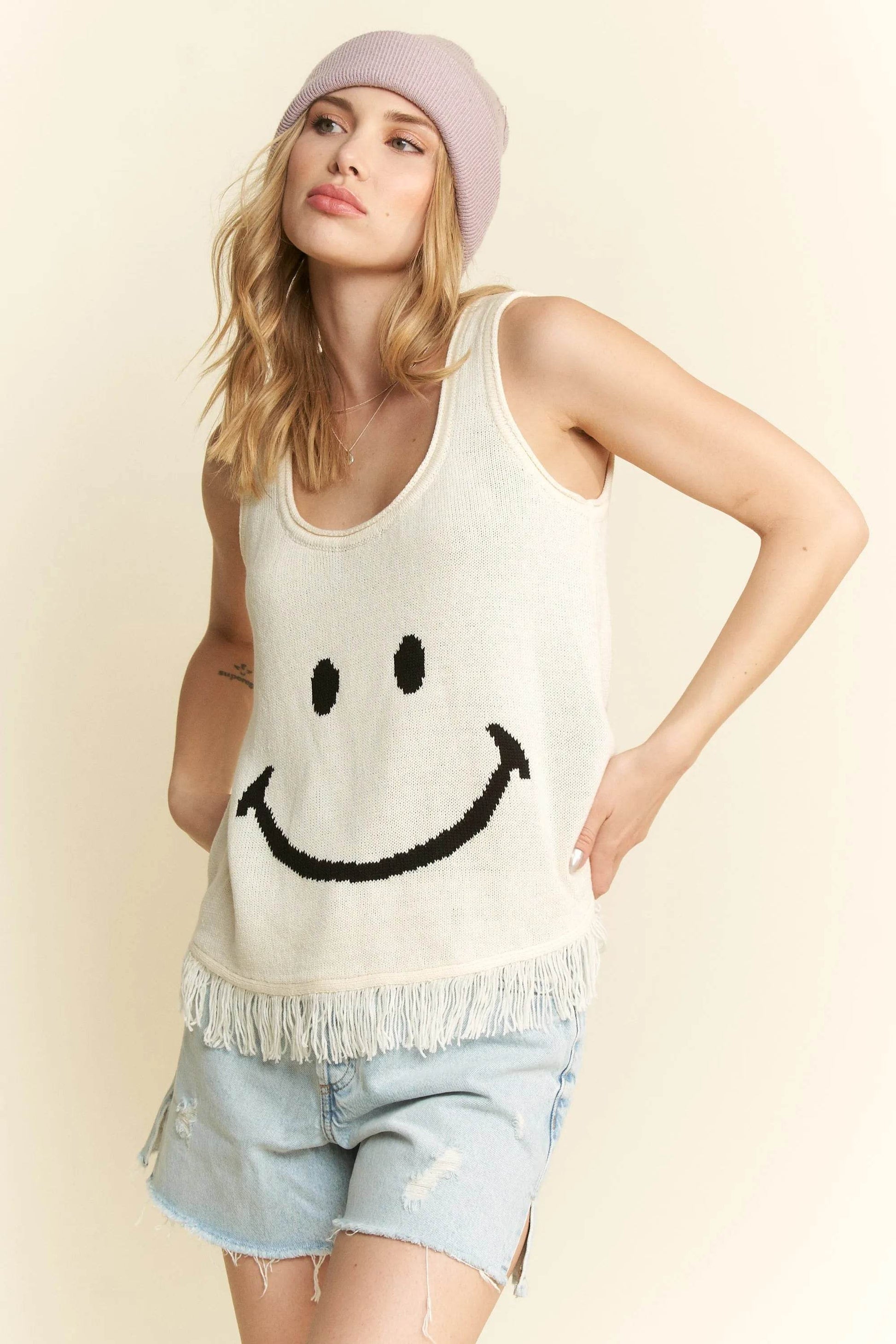 Jade By Jane Full Size Smiley Fringe Hem Tank Plus Size - Shop Style & More | Fresh Looks, Everyday Deals & Free Shipping