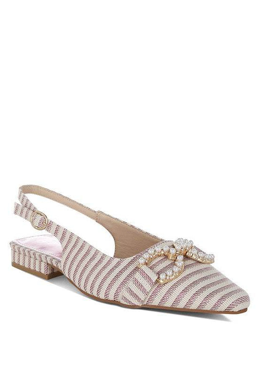 Crina Pearl-Detailed Horsebit Woven Flats - Shop Style & More | Fresh Looks, Everyday Deals & Free Shipping