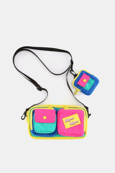 Himawari Removable Strap Nylon Crossbody Bag with EarPods Bag Hot Pink One Size Bags