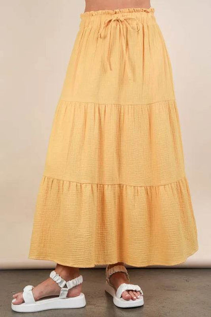 VERY J Elastic Waist Tiered Maxi Skirt - Shop Style & More | Fresh Looks, Everyday Deals & Free Shipping