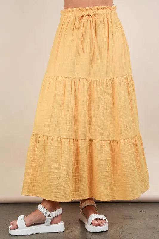 VERY J Elastic Waist Tiered Maxi Skirt - Shop Style & More | Fresh Looks, Everyday Deals & Free Shipping