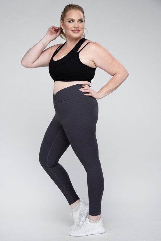 Plus Size V Waist Full Length Leggings - Shop Style & More | Fresh Looks, Everyday Deals & Free Shipping