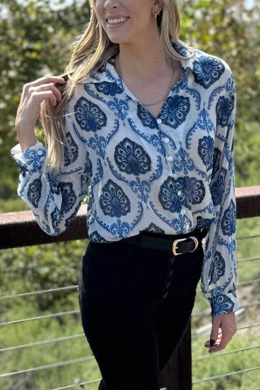 Mila Pattern Button Top - Shop Style & More | Fresh Looks, Everyday Deals & Free Shipping
