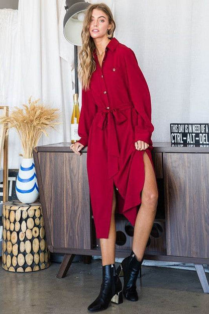 Button down shirt long dress PLUS 30-545P - Shop Style & More | Fresh Looks, Everyday Deals & Free Shipping