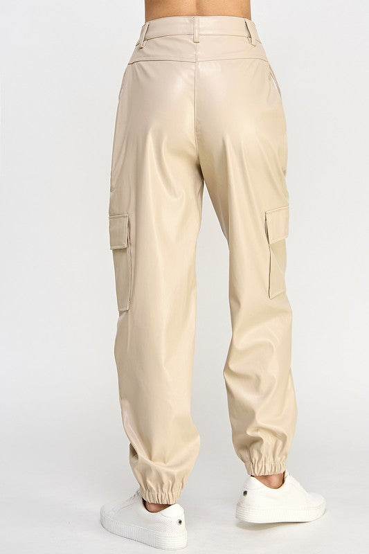 RELAXED VEGAN LEATHER CARGO PANTS - Shop Style & More | Fresh Looks, Everyday Deals & Free Shipping